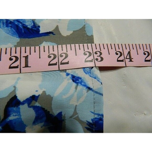 Calvin Klein Womens Blouse Size XS Blue & Gray Floral with Petal Sleeves - Picture 15 of 15